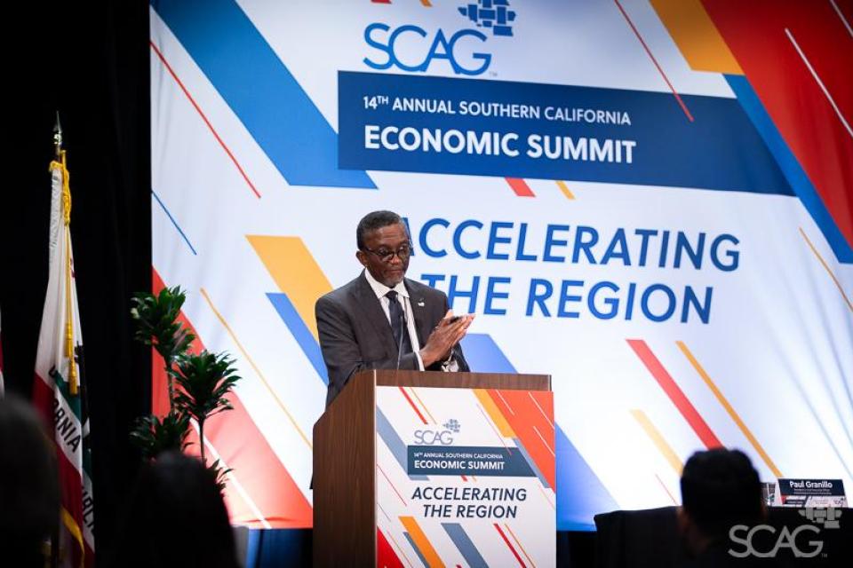 Panel presentations at the Economic Summit.